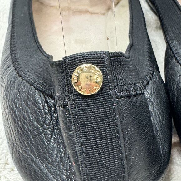 MICHAEL KORS Black Leather Mary Janes Shoes Ballet Flats Slip On Size 6.5 M - Picture 11 of 16